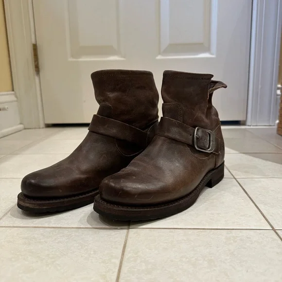 Frye Brown Leather Ankle Boots - Picture 5 of 12